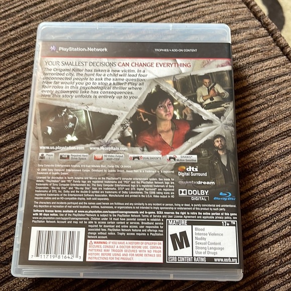 Sony ps3 play station network heavy rain game - Picture 2 of 4